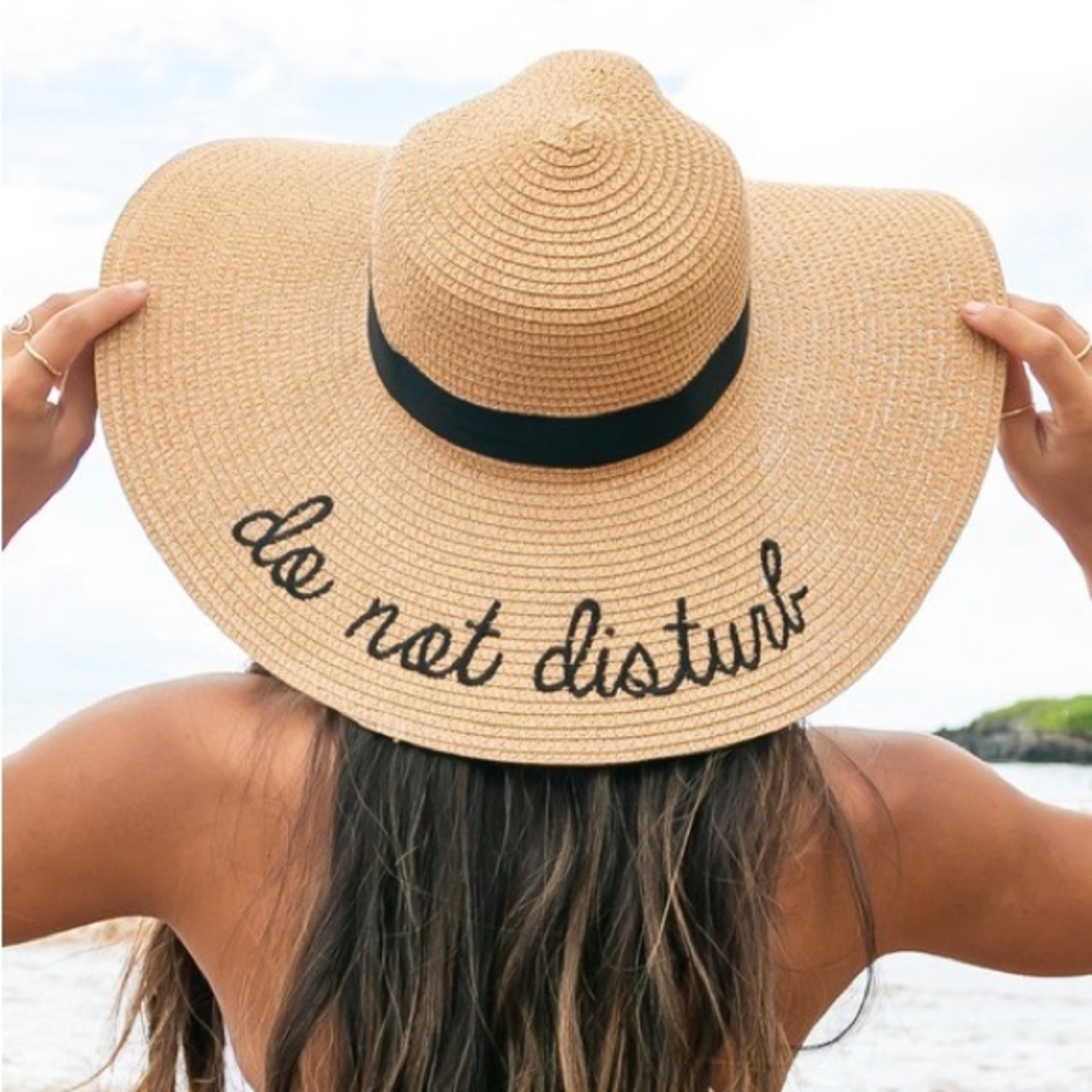 Do Not Disturb Floppy Beach Hat | Oversized Straw Sun Hat | Vacation Vibes